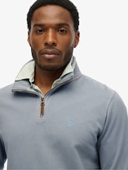Superdry Blue Classic Essential Half Zip Jumper - Image 3 of 4