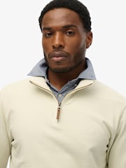 Superdry Cream Classic Essential Half Zip Jumper - Image 3 of 4