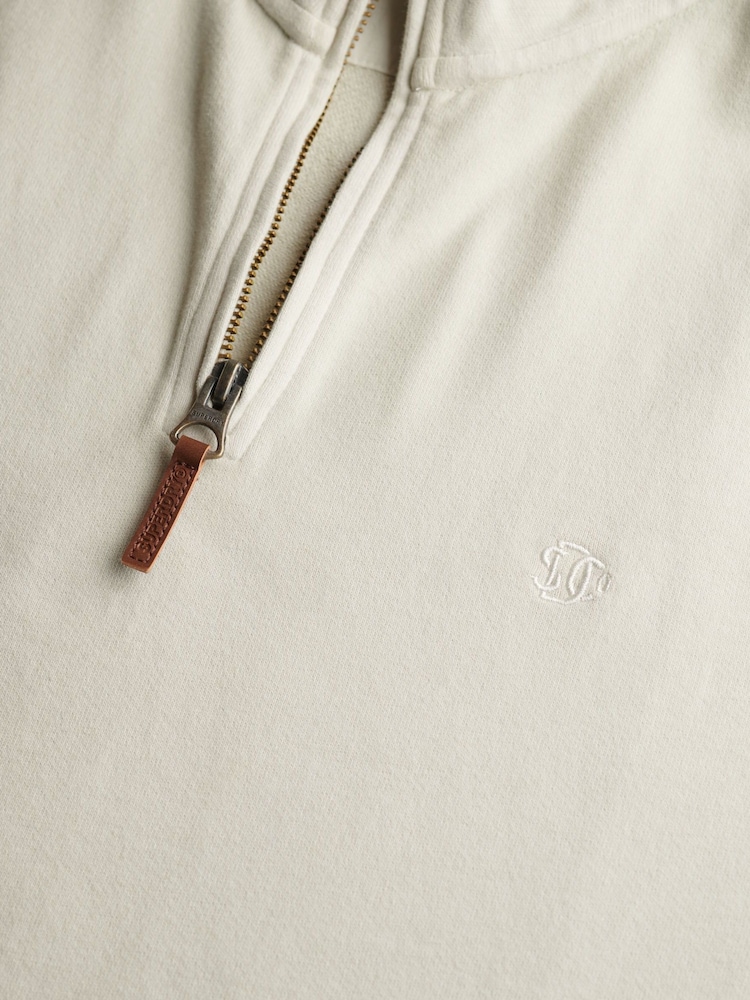 Superdry Cream Classic Essential Half Zip Jumper - Image 4 of 4