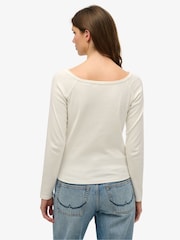Superdry White Bardot Off Shoulder Top - Image 2 of 3