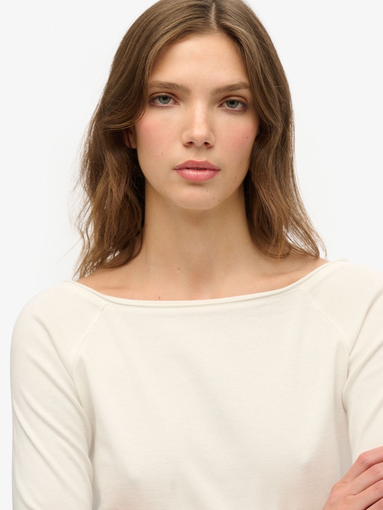 Superdry White Bardot Off Shoulder Top - Image 3 of 3