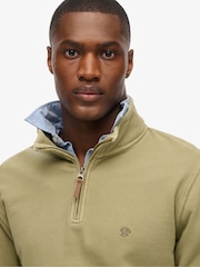 Superdry Green Classic Essential Half Zip Jumper - Image 3 of 4