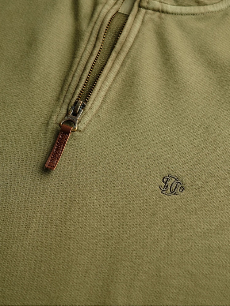 Superdry Green Classic Essential Half Zip Jumper - Image 4 of 4
