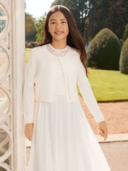 Lipsy Ivory Corsage Occasion Bolero Cardigan (5-16yrs) - Image 4 of 4