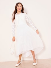 Ivoriu din dantelă - Cardigan bolero pentru ocazie Lipsy (5-16ani) - Imaginea 3 din 4