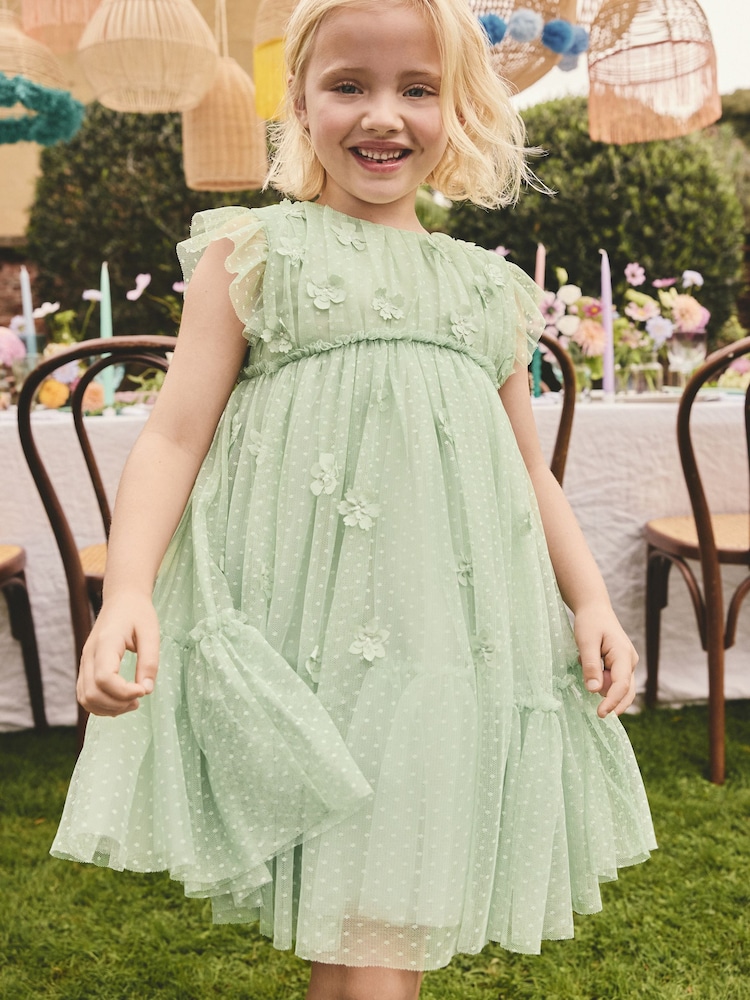 Mint Green Mesh Flower Girl Dress (3-16yrs) - Image 1 of 10 Mint Green Mesh Flower Girl Dress (3-16yrs) - Image 1 of 10