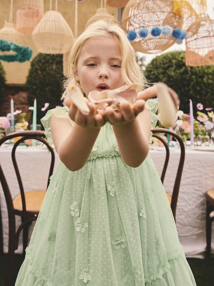 green flower girl dress toddler Gubotare Girls Prom Dress Flower Girls Dress Toddler Kids Girl Wedding Party Lace Embroidered V Backless Sleeveless Tulle Princess Dresses (Dark Green