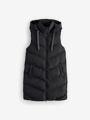 Threadbare Black Longline Padded Gilet - Image 6 of 6