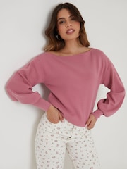 Threadbare Pink Soft Slash Neck Jumper - Image 1 of 4