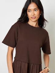 Vestido de moletom Threadbare 2-in-1 com saia de popeline - Imagem 4 de 4