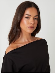 Threadbare Black Slash Neck Sweatshirts 2 Pack - Image 4 of 5