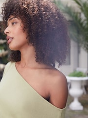 Threadbare Green Slash Neck Knitted Jumper - Image 4 of 4