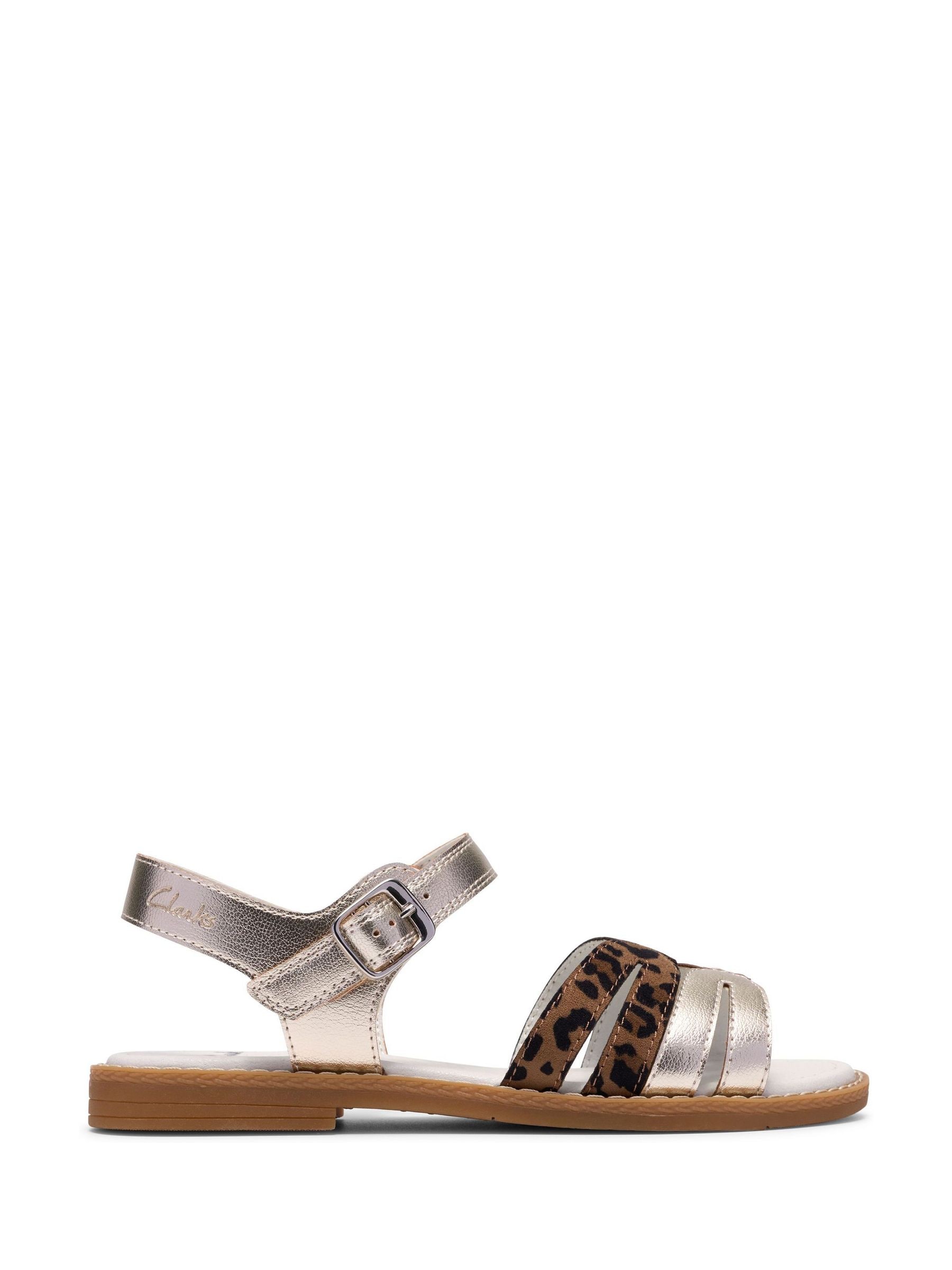 Clarks Girls Animal Luana Dress Sandals
