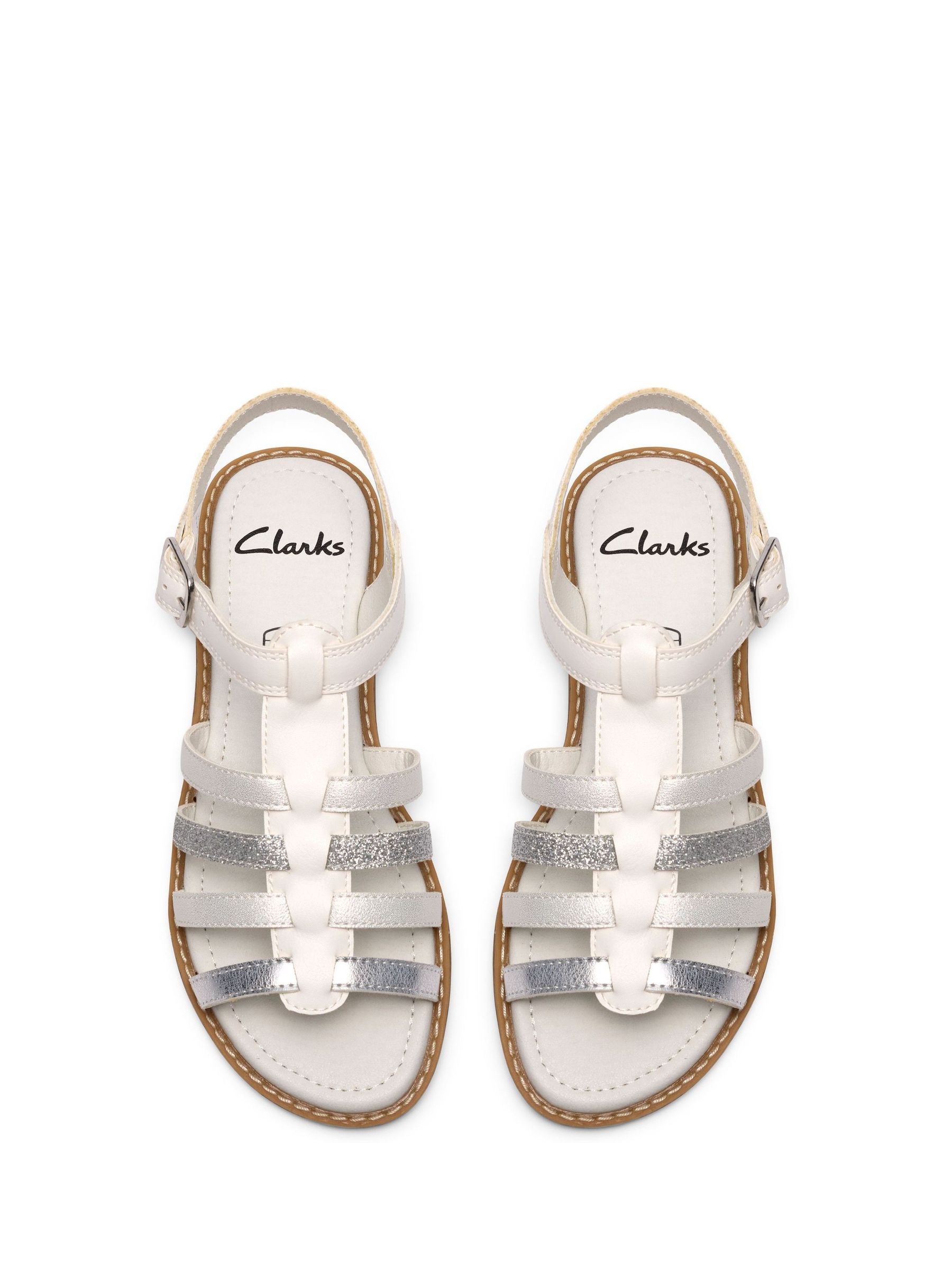 Clarks Girls White Luana Hope Sandals - Image 3