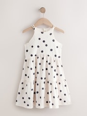 Monochrome Spot Strappy Crinkle Summer Dress (3-16yrs) - Image 5 of 8