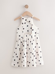 Monochrome Spot Strappy Crinkle Summer Dress (3-16yrs) - Image 6 of 8