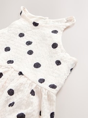 Monochrome Spot Strappy Crinkle Summer Dress (3-16yrs) - Image 7 of 8