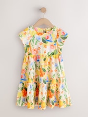 ألوان متعددة شكل استوائي - Angel Sleeve Crinkle Dress (3-16yrs) - صورة 5 من 8