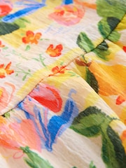 ألوان متعددة شكل استوائي - Angel Sleeve Crinkle Dress (3-16yrs) - صورة 7 من 8