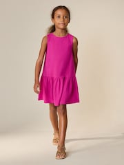 Magenta Pink Sleeveless Jersey Dress (3-16yrs) - Image 3 of 8