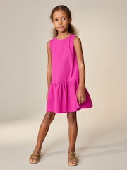 Magenta Pink Sleeveless Jersey Dress (3-16yrs) - Image 4 of 8