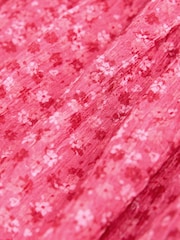 وردي زهور - Angel Sleeve Crinkle Dress (3-16yrs) - صورة 6 من 7