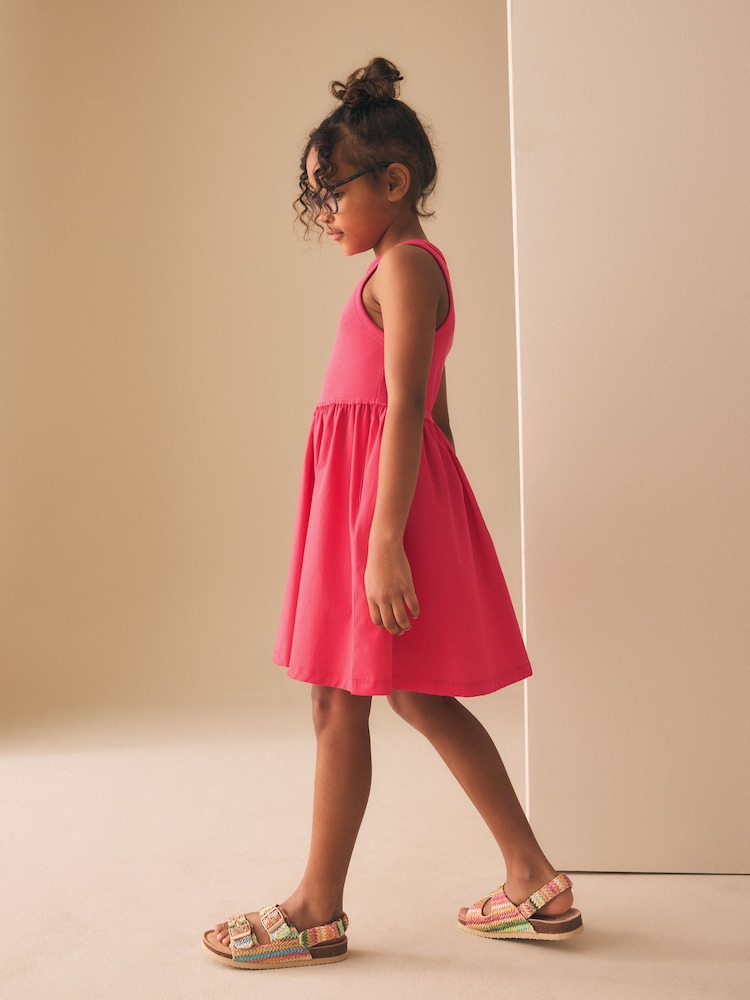 Rose framboise - Robe sans manches en jersey tissé (3-16ans) - Image 2 de 7