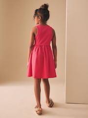 Rose framboise - Robe sans manches en jersey tissé (3-16ans) - Image 3 de 7