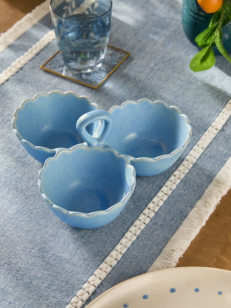 Blue Reactive Alice Scallop Edge Nibble Bowls - Image 2 of 4