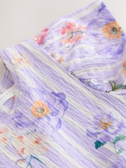 أرجواني فاتح زهور - Angel Sleeve Crinkle Dress (3-16yrs) - صورة 6 من 7