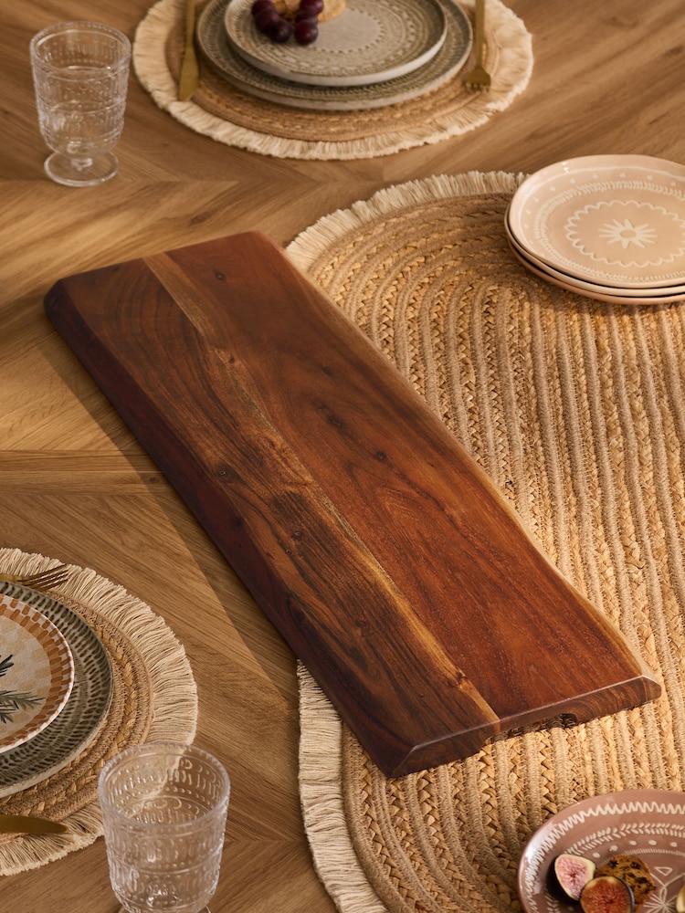 Natural Acacia Wood Large Live Edge Serve Board - Image 2 of 4 Natural Acacia Wood Large Live Edge Serve Board - Image 2 of 4