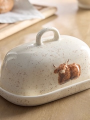 Natural Hamish The Highland Cow Speckle Butter Dish - Image 3 of 5