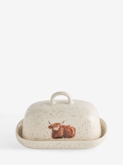 Natural Hamish The Highland Cow Speckle Butter Dish - Image 4 of 5