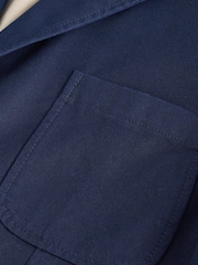 Navy Relaxed Fit Cotton Lyocell Blend Suit Jacket - Image 11 of 13