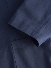 Navy Relaxed Fit Cotton Lyocell Blend Suit Jacket - Image 12 of 13