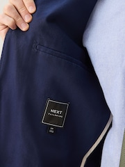Navy Relaxed Fit Cotton Lyocell Blend Suit Jacket - Image 7 of 13
