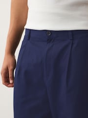 Navy Relaxed Fit Cotton Lyocell Blend Suit Trousers - Image 6 of 11