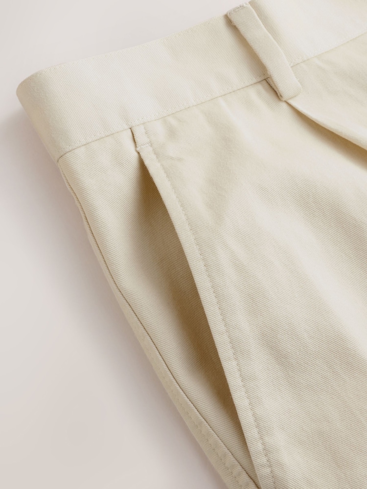 Ecru Relaxed Fit Cotton Lyocell Blend Suit Trousers - Image 10 of 10