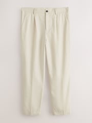Ecru Relaxed Fit Cotton Lyocell Blend Suit Trousers - Image 5 of 10