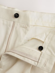 Ecru Relaxed Fit Cotton Lyocell Blend Suit Trousers - Image 9 of 10