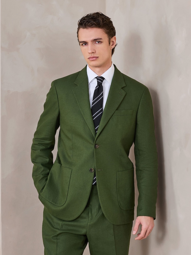 zelena - Jakna sproščenega kroja iz lanene mešanice - Slika 1 iz 10