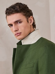 zelena - Jakna sproščenega kroja iz lanene mešanice - Slika 3 iz 10