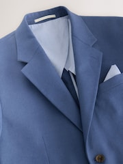 modra - Jakna sproščenega kroja iz lanene mešanice - Slika 8 iz 11