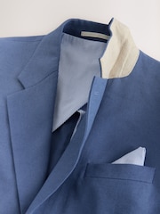 modra - Jakna sproščenega kroja iz lanene mešanice - Slika 9 iz 11