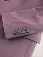 Lilac Purple Slim Fit Textured Suit Jacket - Image 10 of 10