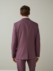 Lilac Purple Slim Fit Textured Suit Jacket - Image 3 of 10