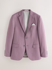 Lilac Purple Slim Fit Textured Suit Jacket - Image 5 of 10