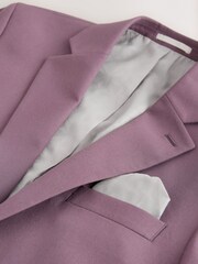Lilac Purple Slim Fit Textured Suit Jacket - Image 7 of 10