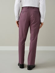 Lilac Purple Slim Fit Textured Suit Trousers - Image 3 of 9