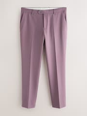 Lilac Purple Slim Fit Textured Suit Trousers - Image 5 of 9